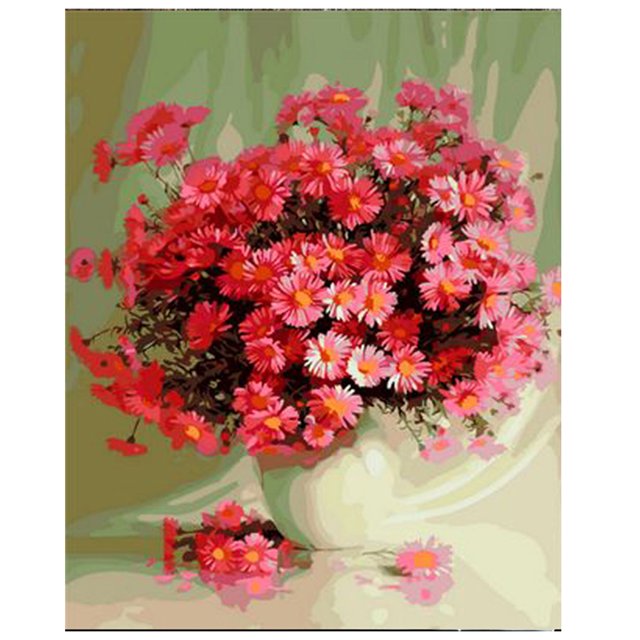 Irfora 12x16 pulgadas DIY pintura al óleo sobre lienzo pintura por número Kit patrón de flores para adultos niños principiantes artesanía hogar decoración de pared regalo Irfora Pintura al óleo