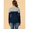 thumbnail image 4 of Unique Bargains T-Shirt Casual à Manches Longues à Col en V pour Femmes, 4 of 4