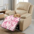 thumbnail image 3 of ZIATUBLES Recliner Chair Covers, Pets Friendly Reclining Couch Slipcovers Washable Anti-Slip Furniture Protector for Living Room, 38.58 x 24.40 Inches, Pink Bow Print, 3 of 8