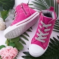 thumbnail image 2 of Kushyshoo Kids Canvas Sneakers Pink High-Top Children Walking Shoes 12M, 2 of 6