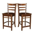 thumbnail image 5 of 36" Round Solid Wood Pedestal Counter Height Table in Espresso & 2 Stools, 5 of 8