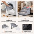 thumbnail image 6 of Pefilos 33" 5-Tier Pet Stairs for Small Dogs with Arch, 3-Step Dog Ramp for Beds and Couch, Non-Slip Balanced Indoor Step, Gray, 6 of 6