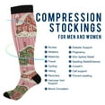 thumbnail image 2 of FORMRS Womens Knee High Socks Casual Long Thick Travel Daily Wear, 1 Pair, Pink Christmas House, 2 of 6