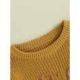 thumbnail image 4 of Bagilaanoe Toddler Baby Girl Knitted Sweater Long Sleeve Letter Embroidery Pullover 12M 18M 24M 3T 4T 5T Kids Warm Jumpers Tops Fall Loose Knitwear, 4 of 8
