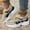 20# Khaki, variant on Womens High Top Knit Platform Sneakers, Older Women Lace Up Chunky Sole Casual Walking Shoes, Mesh Breathable Fashion Trainers