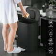thumbnail image 2 of Miniyam 13 Gallon 50L Trash Can, Stainless Steel Foot Pedal Operated Soft Close Trash Can with 30 Garbage Bags for Kitchen, Office, Black, 2 of 7