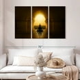 thumbnail image 2 of Elephant Stock Monk Meditating In Temple Wall Art - Horizontal Multi Panel Canvas - Living Room Wall Decor - Wellness Multi Panel - Black And Gold Decor - 50" x 32", 2 of 8