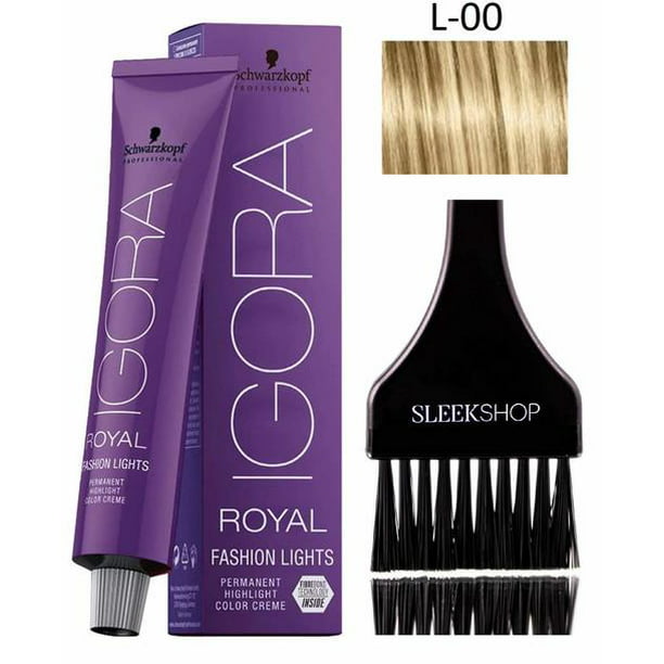 Eentonig snor slijm Schwarzkopf IGORA Royal FASHION LIGHTS Permanent HIGHLIGHT Color L-89 w/  BRUSH - Haircolor Cream (L-00) - Walmart.com