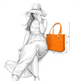 thumbnail image 4 of SUMMERVIBES Women's EVA Tote Beach Bag, Orange, 4 of 4