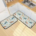 thumbnail image 7 of 2-Piece Kitchen Mat Set Non Slip Washable Floor Mats Decorative Rugs for Kitchen Sink Laundry Turtles Seahorses and Fish Pattern, 7 of 7