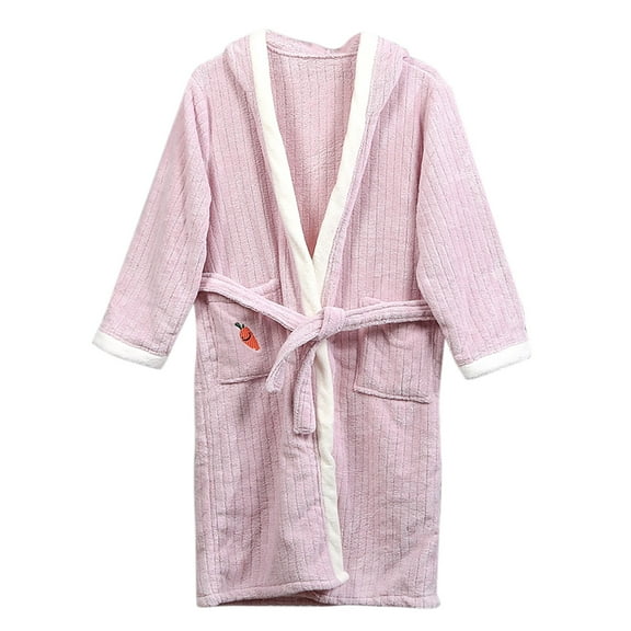 Kaemgyyd 4-14 Years Teens Boys Girls Fleece Robes Soft Plush Warm Printed Bathrobe with Pockets Kids Toddler