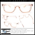 thumbnail image 2 of Classic Narrow Rectangle Horn Rim Blue Light Filter Computer Glasses [Peach], 2 of 8