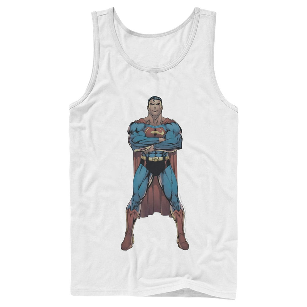Superman - Men's Superman Bold Hero Pose Tank Top White 2X Large ...