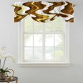 thumbnail image 2 of Tie Up Valances for Windows, Brown Stripe Adjustable Valance Curtains Window Treatment for Living Room, Gold Geometric White Coastal Wave Modern Ocean Rod Pocket Kitchen Curtains & Drapes 54x18 Inch, 2 of 9