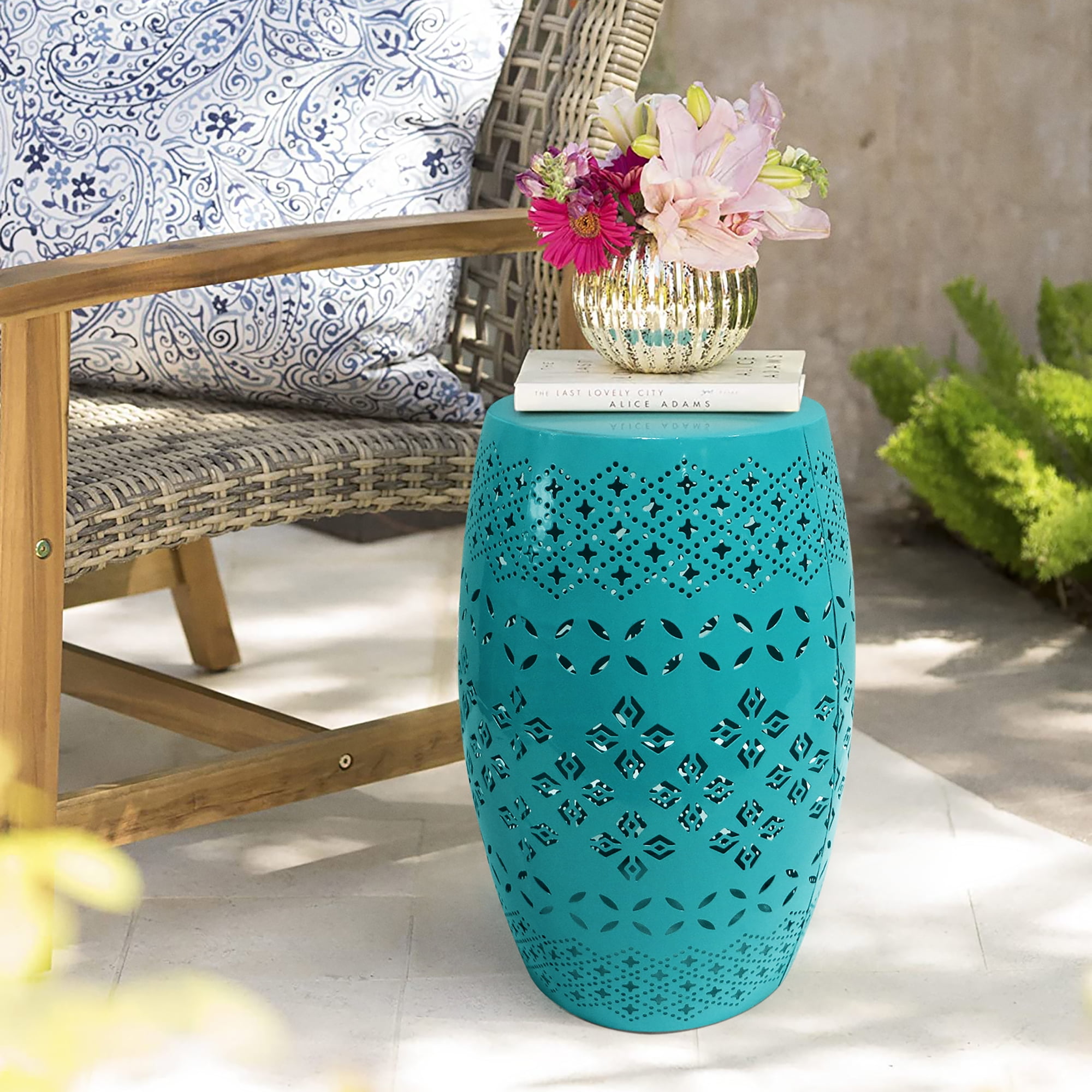 Saint Birch 18 "Iron Blue Round End Table