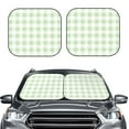 thumbnail image 2 of Naloa Pistachio Green Checkboard 2 Piece Foldable Car Sun Shades, Car Windshield Sunshade, Front Window Sunshade for Car, Truck, SUV - Large, 2 of 7