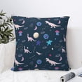thumbnail image 4 of Yiaed Space Dinosaur Print Pillow Covers Super Soft Decorative Square Throw Pillow Covers Case Cushion Covers for Sofa Couch Bedroom Car Decor（No pillow core）-12"x12", 4 of 7