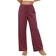 thumbnail image 5 of Amzcrzy Pantalones Mujer A Rayas Informales Cintura Alta Cordón Elástico Tipo Bóxer Cómodos Holgados Anchos Con Bolsillos Tallas S-2XL Rojo, 5 of 8