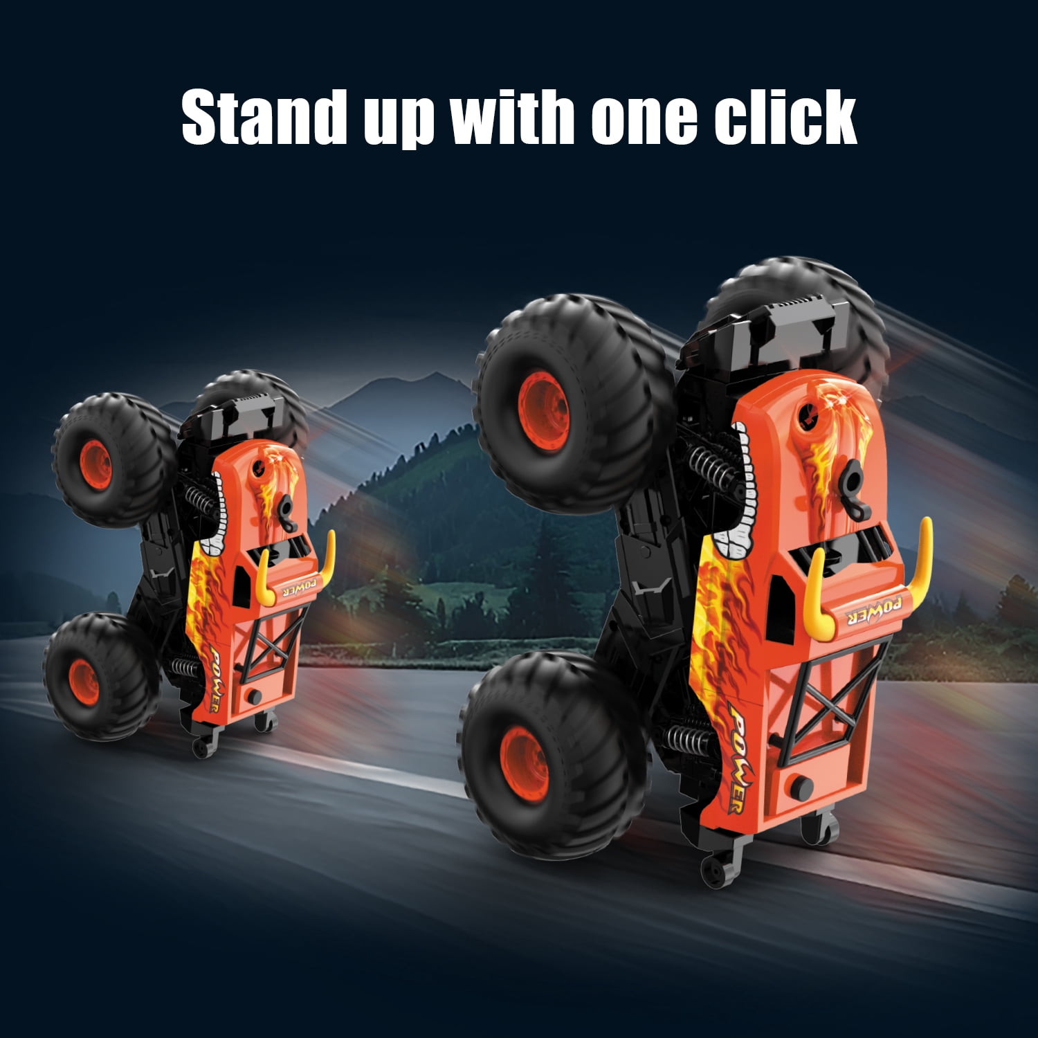 Fistone Amphibious Remote Control Car, 2.4GHz RC Monster Truck with Spray and Light, 4WD All-terrian Off-Road Amphibious Vehicle Toy Gifts for Kids Boys/Girls Age 6+