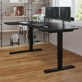 thumbnail image 3 of CometMin 59-Inch Large Electric Height Adjustable Computer L-Shaped Desk with Memory Controller Corner Standing Desk Modern Workstation with Splice Board Game Ergonomic Desk (Black Frame + Black Top), 3 of 9
