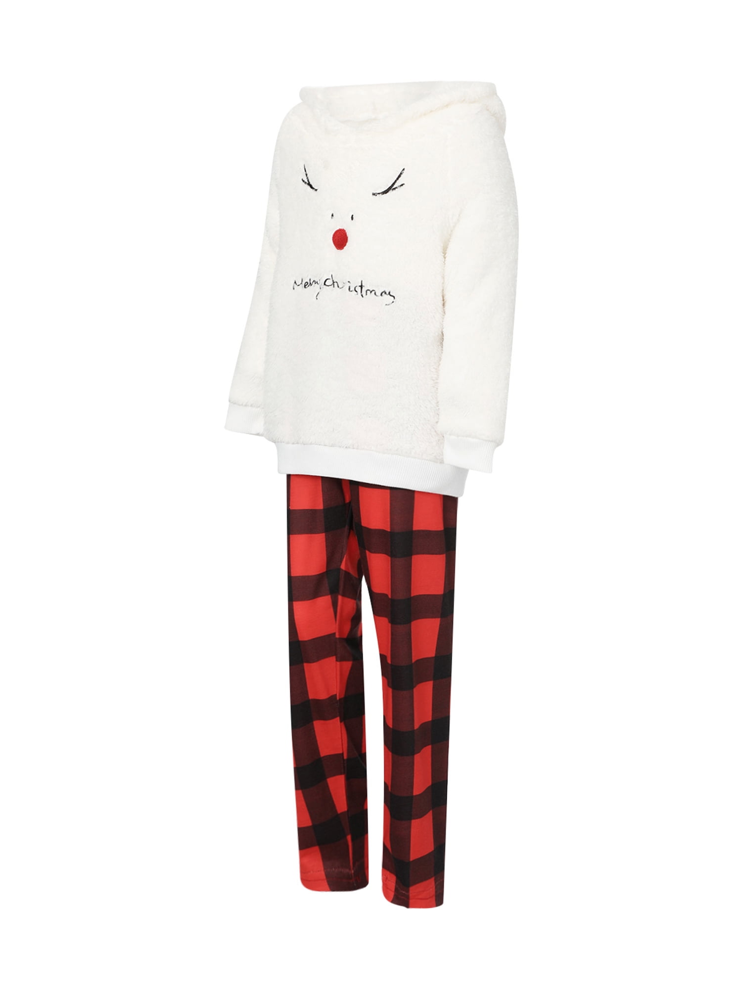 Biekopu Christmas Pyjamas Family Winter Hoodie Pyjamas Set Plush