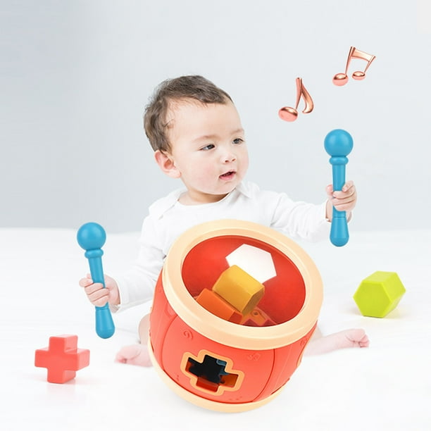 Juguetes Para Niño Instrumentos musicales para niños pequeños, batería transparente, juguetes educativos, bloques de formas, regalos para niños de 6 meses, 1, 2 y 3 años. Juguetes Para Bebe 1 Año