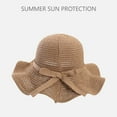 thumbnail image 5 of Women Hats , Beach Accessories for Women , Sun Hat with Neck Flap Women's Summer Sun Hat with Ruffle Edge and Bow for Beach Travel Outdoor Activities, 5 of 5