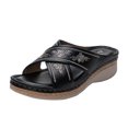thumbnail image 5 of VerPetridure Women's Wedge Heel Slippers Outer Wear Embroidered Large Size Comfortable Beach Sandals, 5 of 9