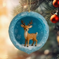 Christmas Animal Print Acrylic Hanging Ornament, Single Piece Festive Decor, Christmas Tree Pendant Gift for Family & Colleagues, Holiday Decorative Accent, 3.15in/8cm, D