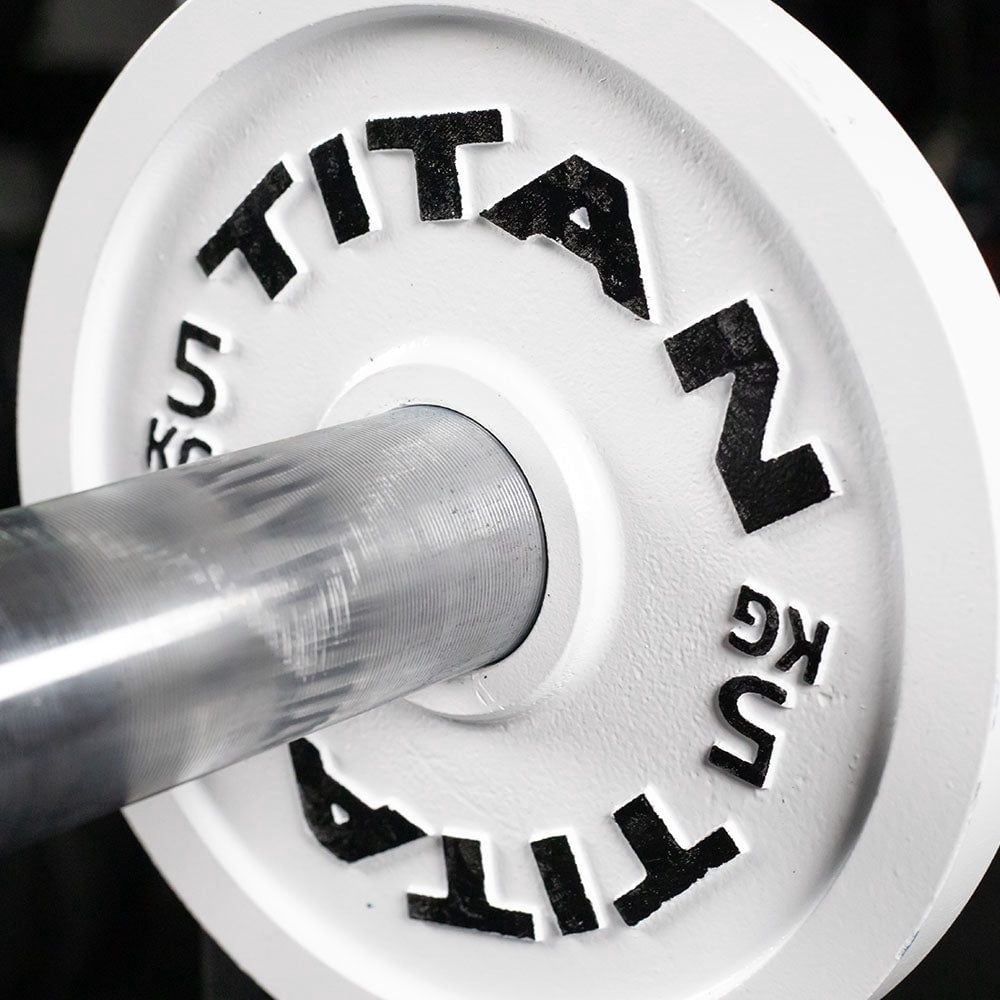 Titan Fitness 5 KG Olympic Calibrated Steel Powerlifting Plate, Machine Precision Steel Discs, Sold Individually