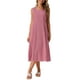 thumbnail image 2 of Vestidos sin mangas de cuadros para mujer Inspire Chic, vestido midi de gingham con ajuste holgado y bolsillos, atuendos de verano L rojo, 2 of 6