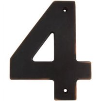 Contemporary House Number, #4, 5 Inches, Vintage Bronze by Stone Harbor Hardware