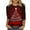 Red, variant on Womens Christmas Outfit Bling Christmas Tree Top 3/4 Sleeve Blouses for Women Round Neck T Shirts Loose Fit Vacation Tops