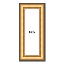 5x16 Frame Gold Plein Aire Solid Wood Picture Frame Width 2 Inches | Interior Frame Depth 0.5