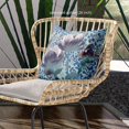 thumbnail image 3 of Three Roses with Butterfly Suede Zippered Pillow with Insert - Indigo White Blue, 3 of 5