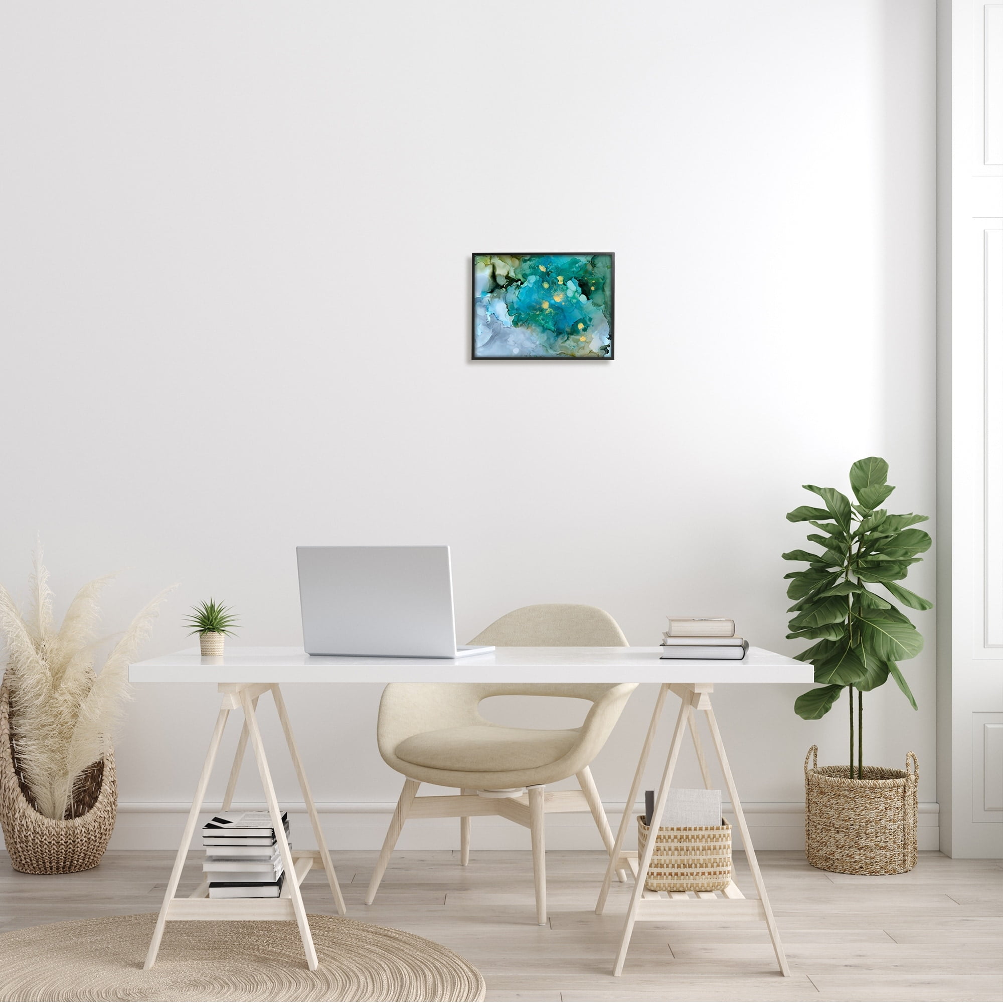 Stupell Industries Modern Ocean Water Abstract Painting Fluid Watercolor Composition, 30 x 24,Design by Victoria Borges