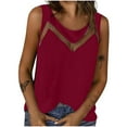 thumbnail image 2 of Xdegoge Cancel Membership Tank Tops for Women Sleeveless Lace Tee Shirts V Neck Summer Tops Fashion Tunic Shirts Loose Fit Dressy Casual Blouses Y2K Going Out Tops Camisetas De Mujer, 2 of 7
