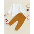 thumbnail image 4 of Suealasg Toddler Baby Boys Birthday Clothes 6M 1T 2T 3T Long Sleeve Letter Print Sweatshirt Sweatpants Sets Infant Boys Fall 2Pcs Outfits, 4 of 8