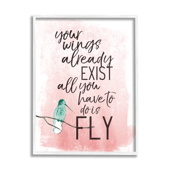 Stupell Industries Your Wings Already Exist Inspirational Phrase Bird Metaphor, 24 x 30, Design by Milli Villa