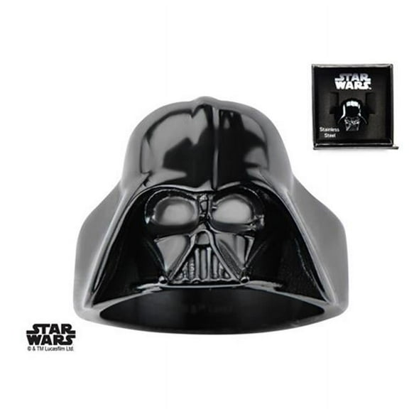 Men's Stainless Steel Darth Vader 3D Black IP Ring