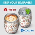 thumbnail image 4 of 12oz Stemless Wine Tumblers Cute Hedgehogs and Red Mushrooms Snails Pattern Vacuum Insulated Stainless Steel Travel Tumbler Cups Mug with Lid and Straw for Champaign,Cocktail,Beer with Cleaning Brush, 4 of 5