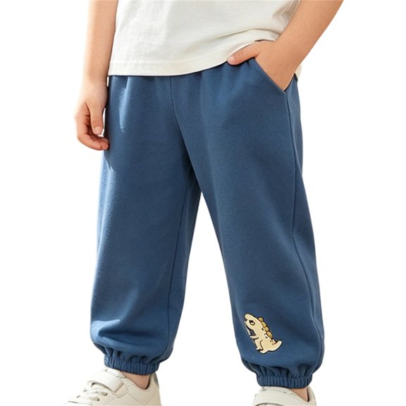 THJRPQJFD Toddler Kids Fleece Joggers Cute Print Casual Baggy Wide Leg Sweatpants Trendy Elastic High Waist Sweat Pants Girls Boys Athletic Bottom with Pockets