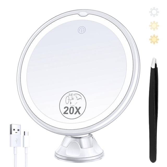 Espejo de aumento recargable B Beauty Planet 20X con luz