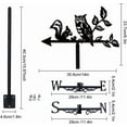 thumbnail image 2 of 1set Owl Squirrel Weather Vane Metal Wind Direction Indicator Measuring Instrument Roof Installation Weathervane for Outdoor Garden Farm Backyard Gazebo Barn Art Decoration Black Black, 2 of 7
