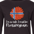 thumbnail image 4 of Inktastic I'm So Cute, I Must be Norwegian Sunflower Norway Flag Long Sleeve Youth T-Shirt, 4 of 5