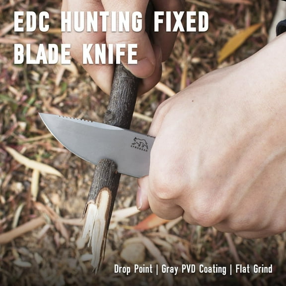 DASAW-Fixed Blade Knife with Sheath,2.6" D2 EDC Hunting Skinning Knife with Orange G10 Handle,Small Bushcraft Survival Camping Knife for Men Women