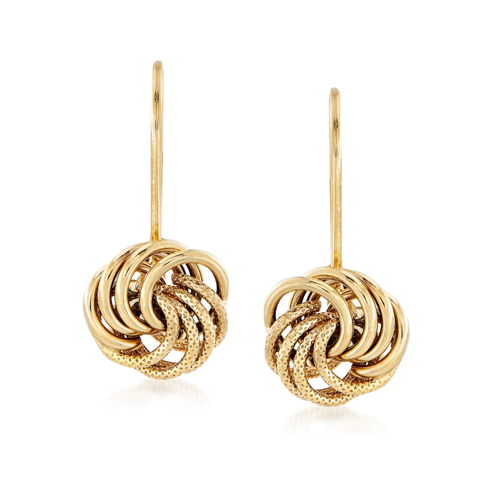 Ross-Simons Italian 14kt Yellow Gold Roped Knot Stud Earrings 超