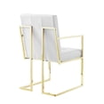 thumbnail image 3 of Posh Living Evan 19" PU Leather Dining Chair in White/Gold (Set of 2), 3 of 7