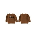 thumbnail image 2 of Miaouyo Kids Baby Girls Boys Thanksgiving Sweater 9 12 18 24 Months 2T 3T 4T 5T Turkey Letter Embroidery Round Neck Pullover Knitwear, 2 of 9