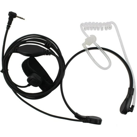 Walkie Talkies Earpiece TENQ Covert Acoustic Tube Throat Mic Earpiece for 1 PIN Walkie Talkie Motorola T6200 T5000 T9650 ()